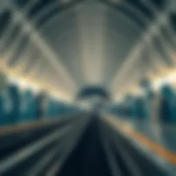 Modern architecture of Dubai metro station