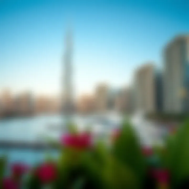 The iconic skyline of Dubai Marina with high-end apartments and yachts