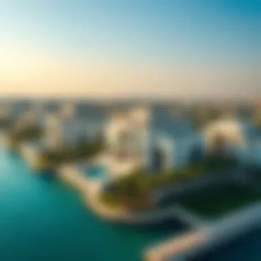 Aerial view of the Palm Jumeirah showcasing luxurious villas and beachfront properties