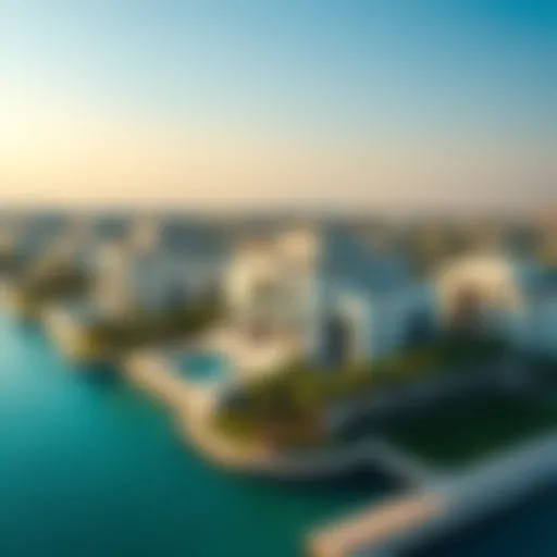 Luxurious Villas on Palm Jumeirah Aerial view of the Palm Jumeirah showcasing luxurious villas and beachfront properties