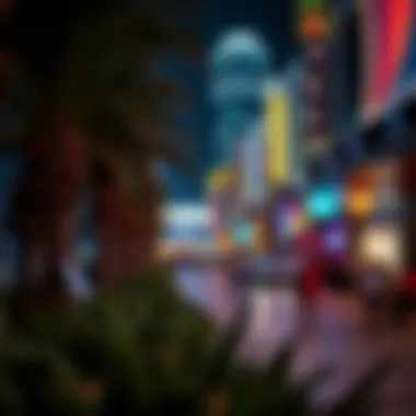 Nighttime view of City Walk illuminated and lively