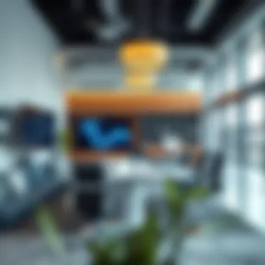 A modern virtual office setup with advanced technology