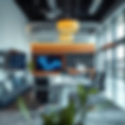 A modern virtual office setup with advanced technology