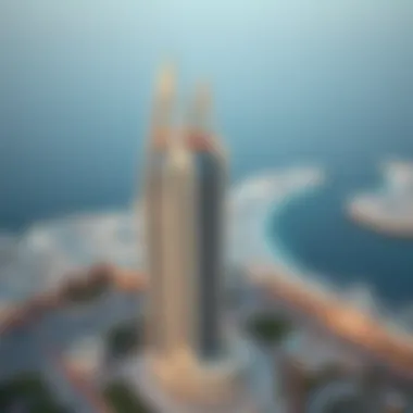 Aerial view of Waqf Al Qasimia University Tower showcasing its unique architectural features