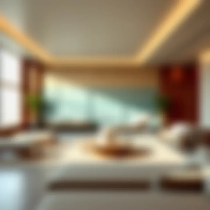 Serene relaxation area within the gym environment