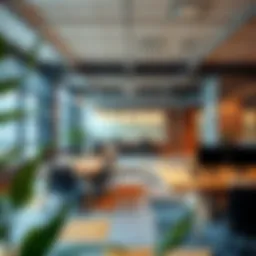 A modern office space showcasing contemporary design elements