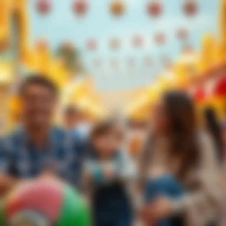 Families enjoying attractions and entertainment