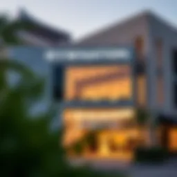 Overview of GymNation Khalidiya exterior featuring modern architecture