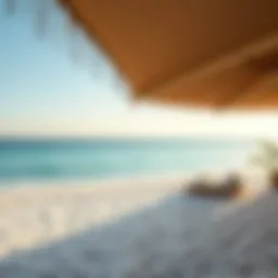 Tranquil beach setting showcasing soft white sands and gentle waves