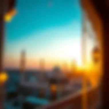 Golden Hour: The Moment of Breaking Fast A stunning sunset view marking the end of the fasting day during Ramadan
