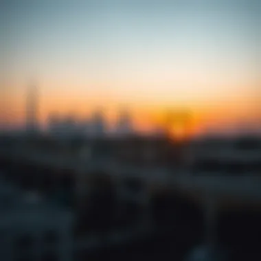 A beautiful sunset over Dubai's skyline, symbolizing the end of the fasting day