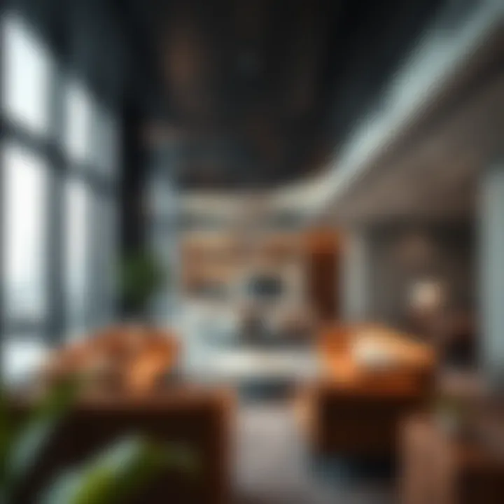 Elegant office interior with modern furniture and decor