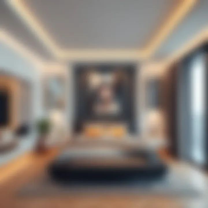 Stylish bedroom interior featuring minimalist aesthetics