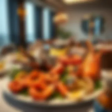 Exquisite Seafood Delicacies Delicious seafood platter on a dining table