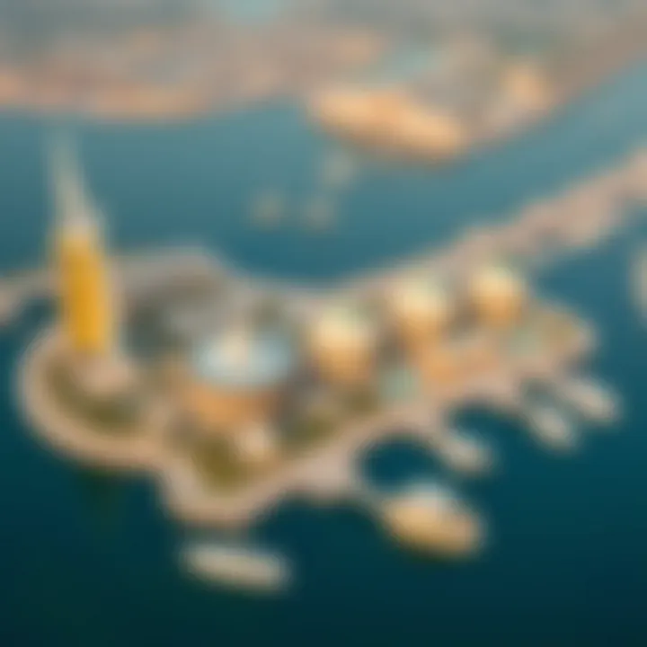 Aerial View of Jewel of the Creek Aerial view showcasing the Jewel of the Creek with its stunning waterfront and architectural marvels.