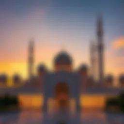 Stunning view of the Jumeirah Grand Mosque at sunset