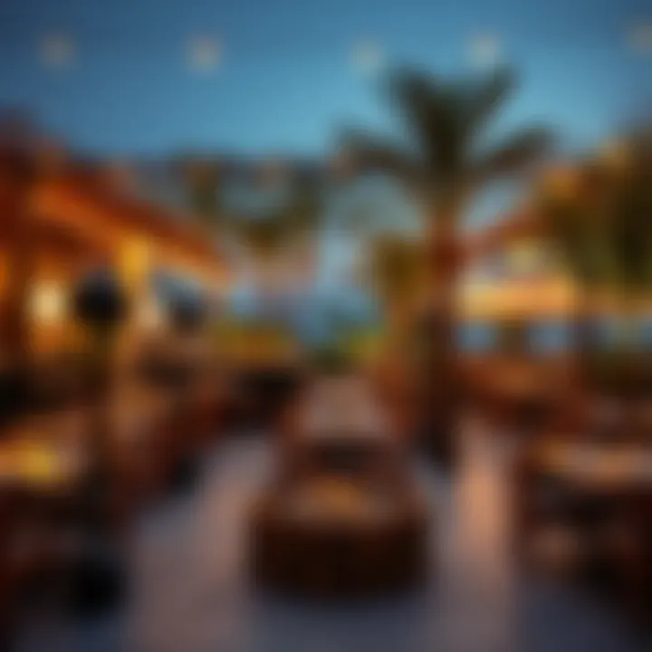A vibrant outdoor dining area filled with unique culinary offerings
