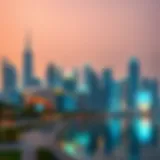 Skyline of Dubai showcasing modern architecture