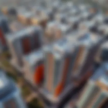 Aerial view of a mixed-use development in Dubai