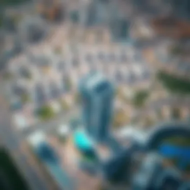 Aerial view of Mala Plaza and surrounding community