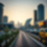 Breathtaking skyline of Mina Road showcasing modern architecture