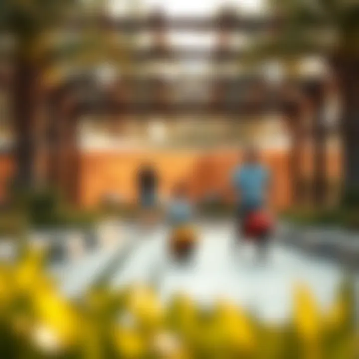 Families enjoying recreational activities in Nad Al Hammar Gardens