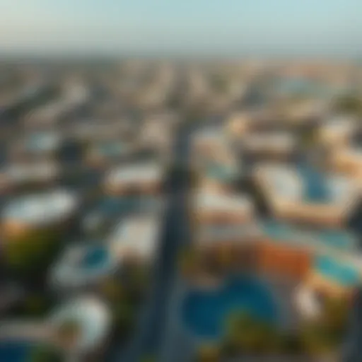 Aerial View of Nad Al Hammer Breathtaking aerial view of Nad Al Hammer showcasing its unique architecture