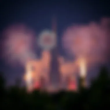 Fireworks illuminating the night sky over a UAE landmark