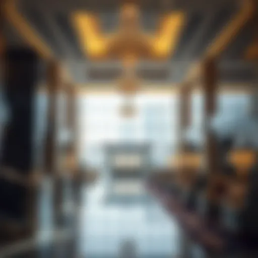 Luxurious hotel lobby showcasing modern design