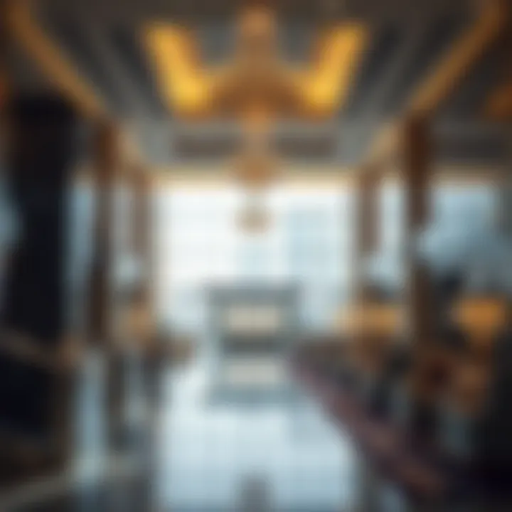 Luxurious hotel lobby showcasing modern design
