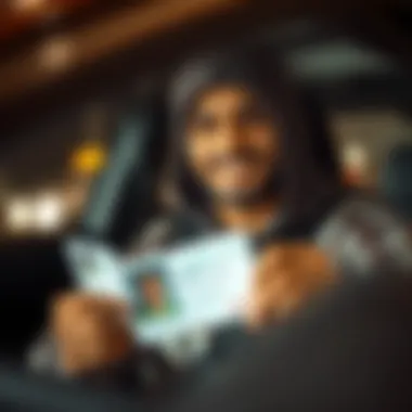 A successful driver with their Dubai license