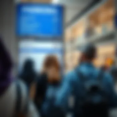 Parking Fee Information Visitors checking parking fees and options at Dubai Marina Mall