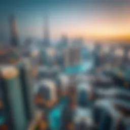 Aerial view of Dubai's skyline showcasing luxury properties