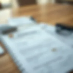 Visa application paperwork laid out