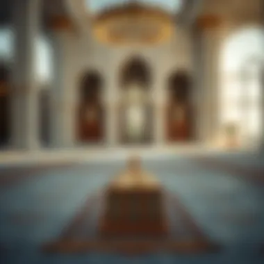 Traditional prayer mat placed in a serene environment