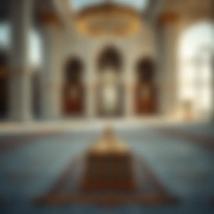 Traditional prayer mat placed in a serene environment