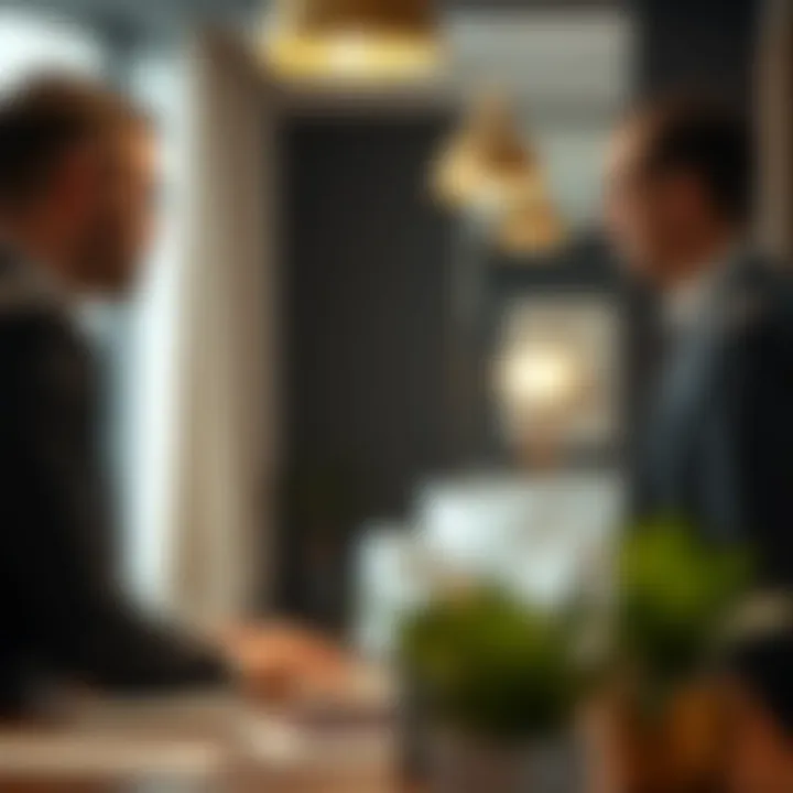 Landlord and tenant discussing rental terms