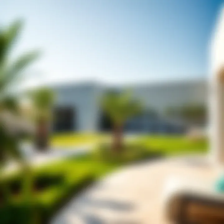 Tranquil outdoor space of a high-value property with lush landscaping