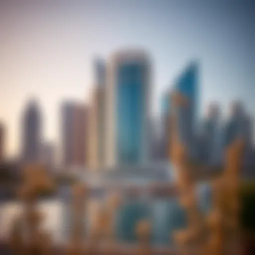 Modern skyline of Dubai with financial institutions