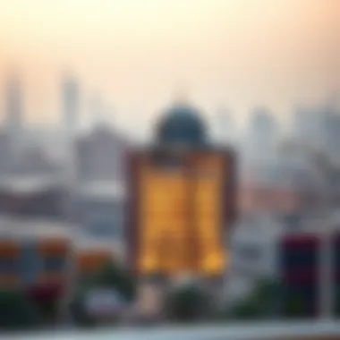 برج الشارقة الجديد Amidst the Sharjah Skyline View of برج الشارقة الجديد with the city skyline in the background