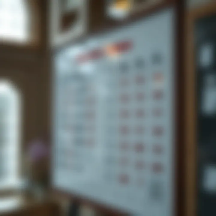 Calendar highlighting prayer timings