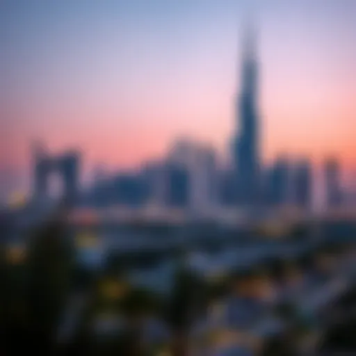 Scenic view of Dubai skyline during twilight