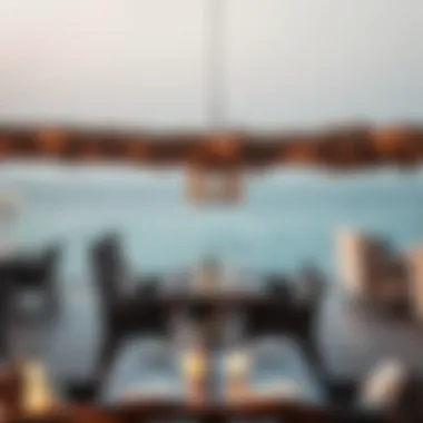 Elegant beachfront dining setup with stunning views