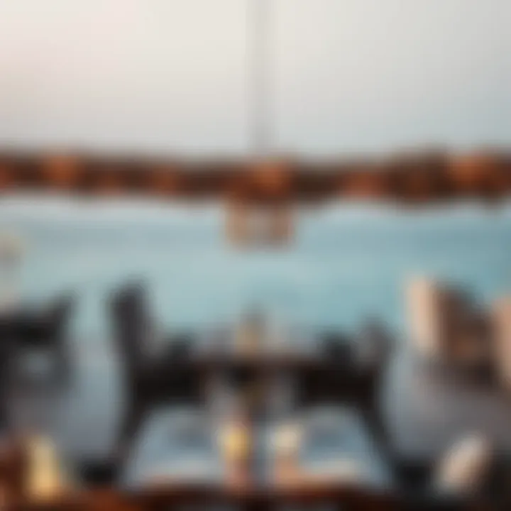 Elegant beachfront dining setup with stunning views