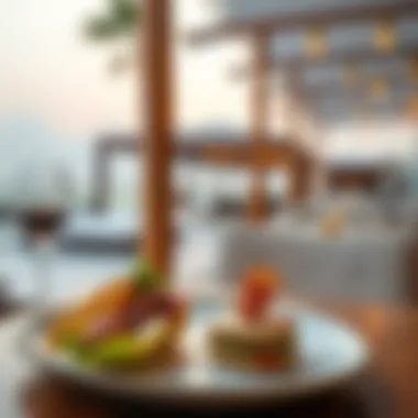 Exquisite gourmet dishes served at a beach club