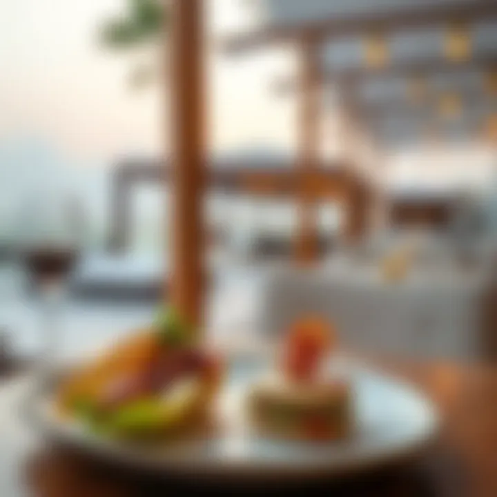 Exquisite gourmet dishes served at a beach club
