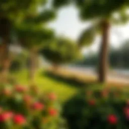 Vibrant landscape of Rabdan Park showcasing lush greenery