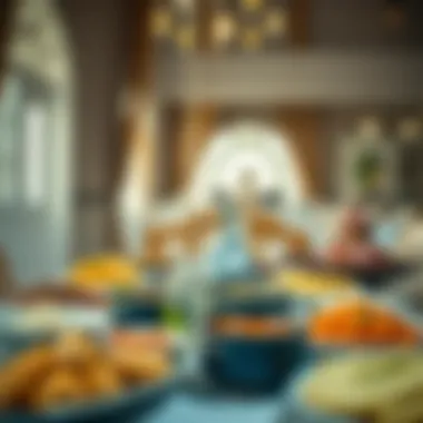 Traditional Iftar meal spread on a table