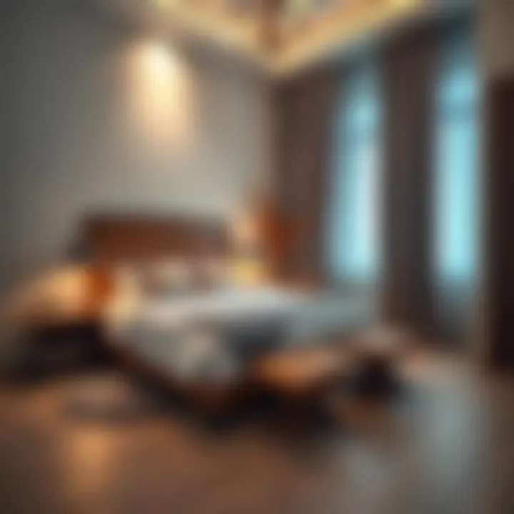 Interior of a stylish room available for rent in Al Murqabat