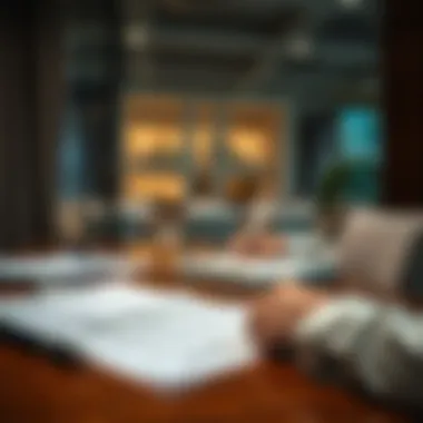 A negotiation table with documents related to real estate transactions